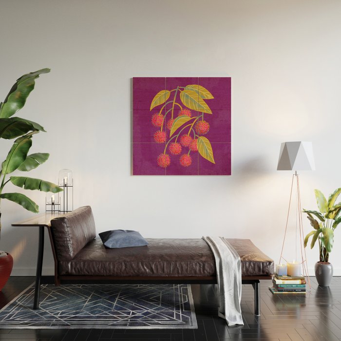 Rambutan Fruit Wood Wall Art Gallery Image 2