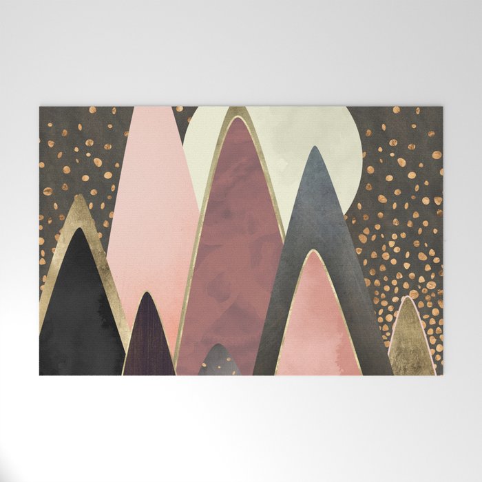 Pink and Gold Peaks Welcome Mat Gallery Image 1