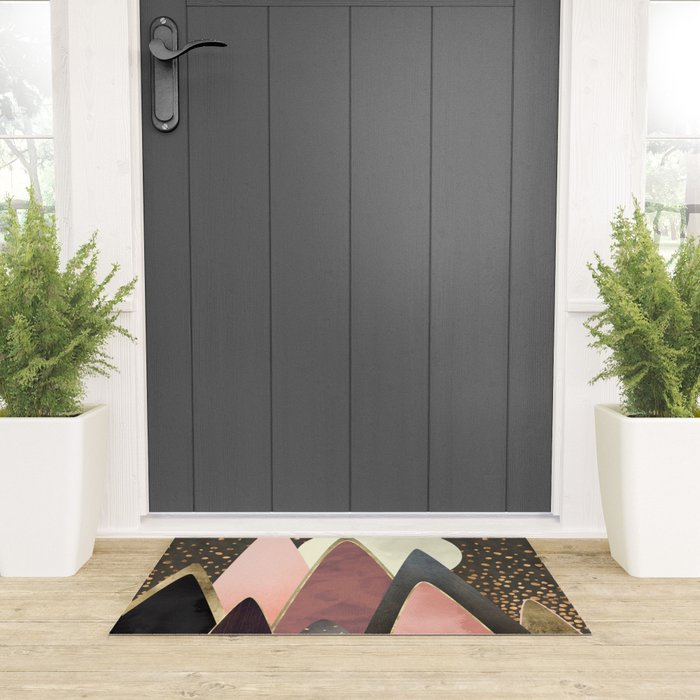 Pink and Gold Peaks Welcome Mat Gallery Image 3