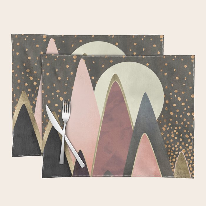 Pink and Gold Peaks Placemat Gallery Image 1