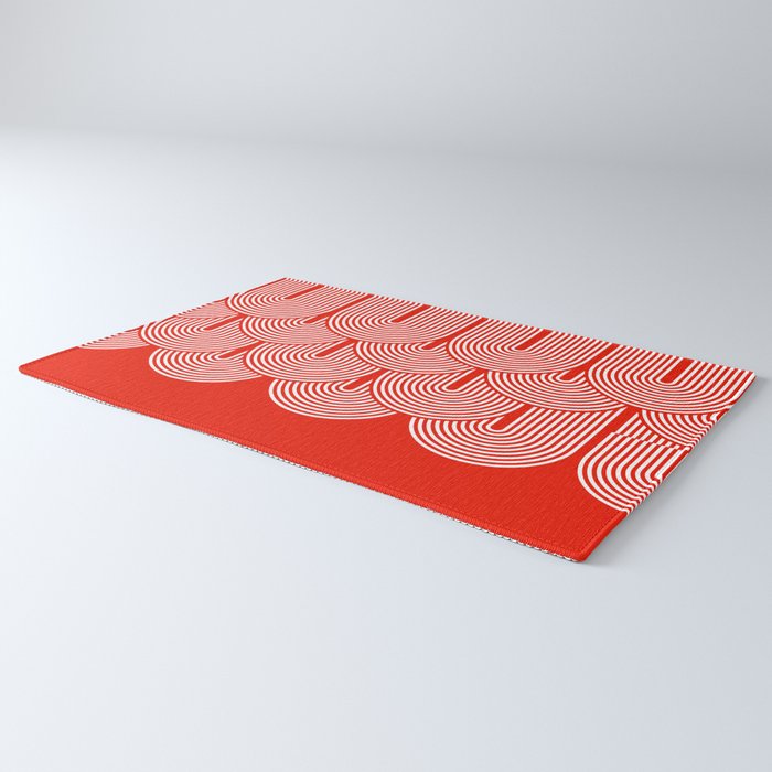 Red shapes pattern Rug Gallery Image 3