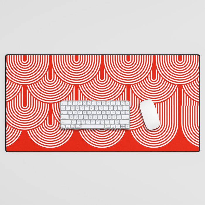 Red shapes pattern Desk Mat Gallery Image 1