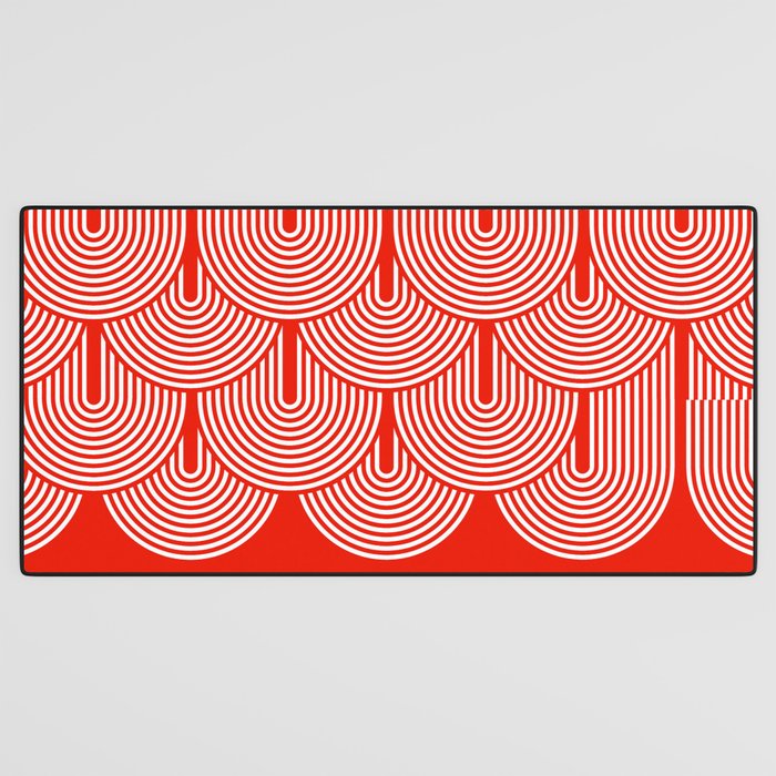 Red shapes pattern Desk Mat Gallery Image 3