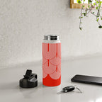 Red shapes pattern Water Bottle Gallery Image 4
