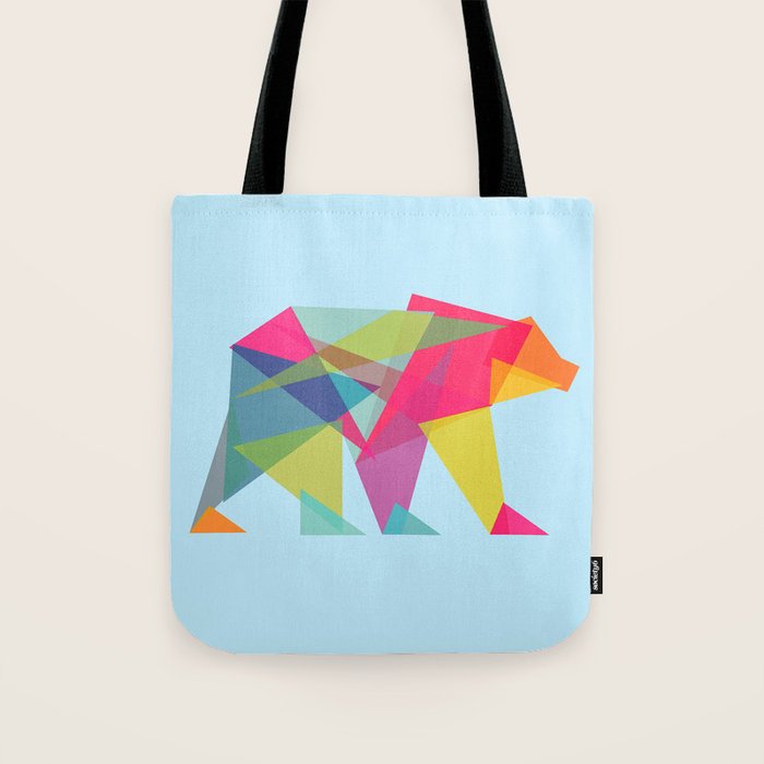 Fractal Bear - neon colorways Tote Bag Gallery Image 1