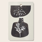 Mid Century Minimalist Black Ink Tribal Vase Abstract Vase Shapes Floral Plant Cutting Board Gallery Image 1