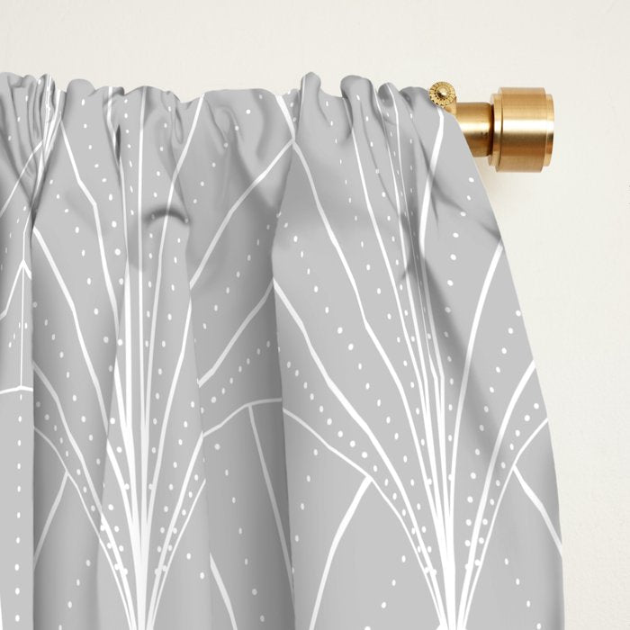 Art Deco Waterfalls // Grey & White Window Curtain Gallery Image 2