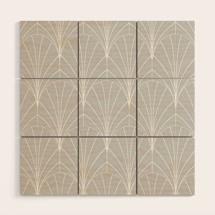 Art Deco Waterfalls // Grey & White Wood Wall Art Gallery Image 1