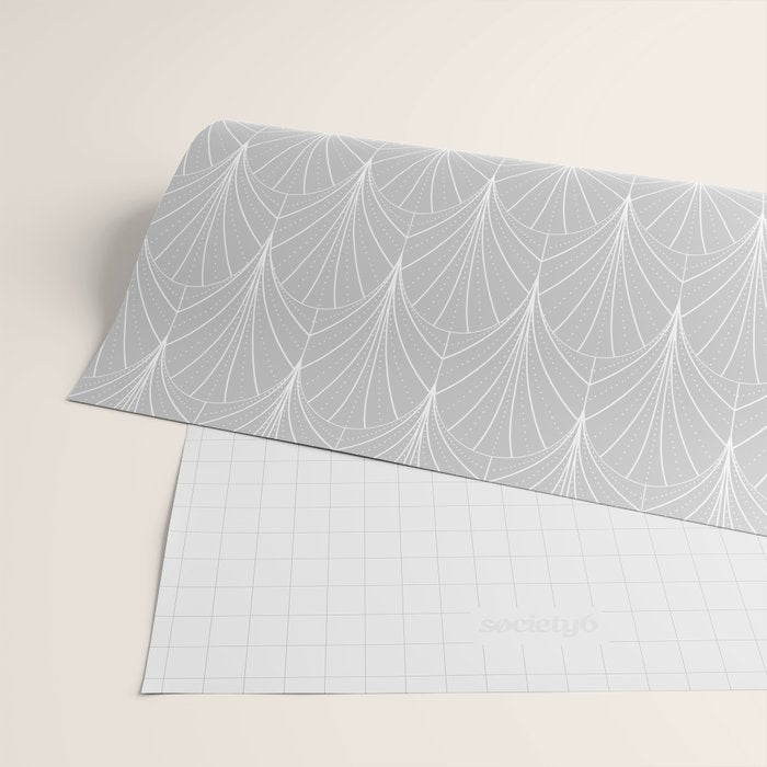Art Deco Waterfalls // Grey & White Wrapping Paper Gallery Image 2