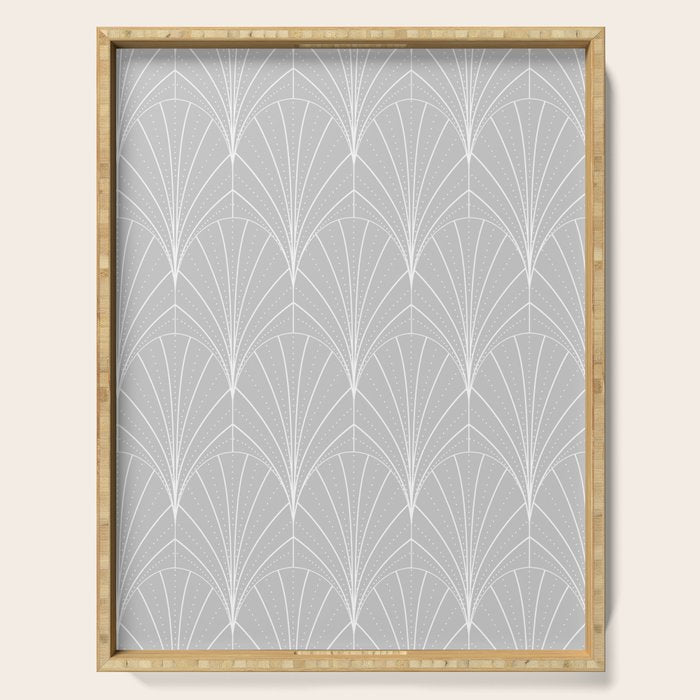 Art Deco Waterfalls // Grey & White Serving Tray Gallery Image 1
