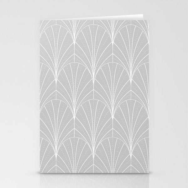 Art Deco Waterfalls // Grey & White Stationery Card Gallery Image 1