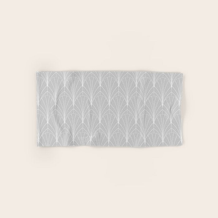 Art Deco Waterfalls // Grey & White Bath Towel Gallery Image 1