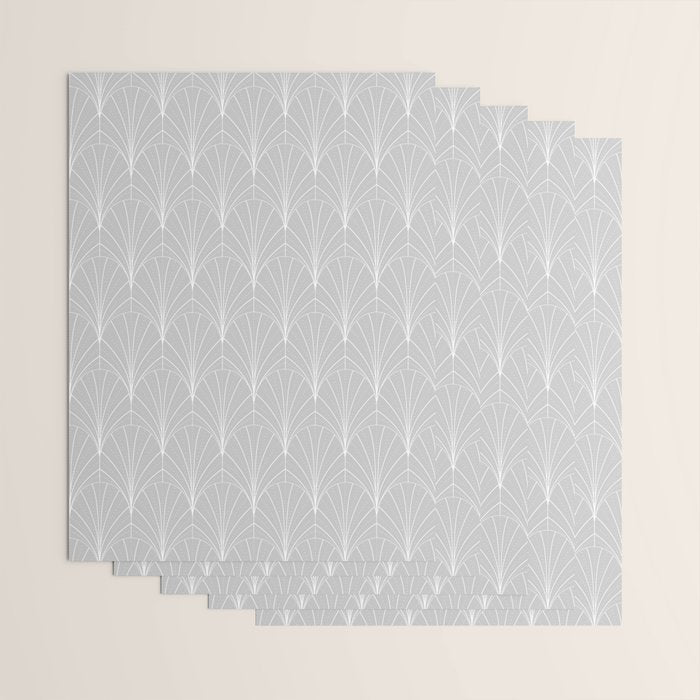 Art Deco Waterfalls // Grey & White Wrapping Paper Gallery Image 3