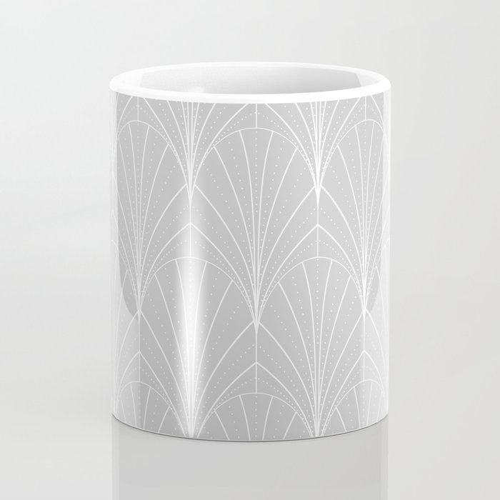 Art Deco Waterfalls // Grey & White Coffee Mug Gallery Image 4