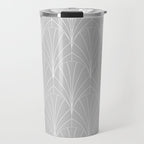 Art Deco Waterfalls // Grey & White Travel Mug Gallery Image 1
