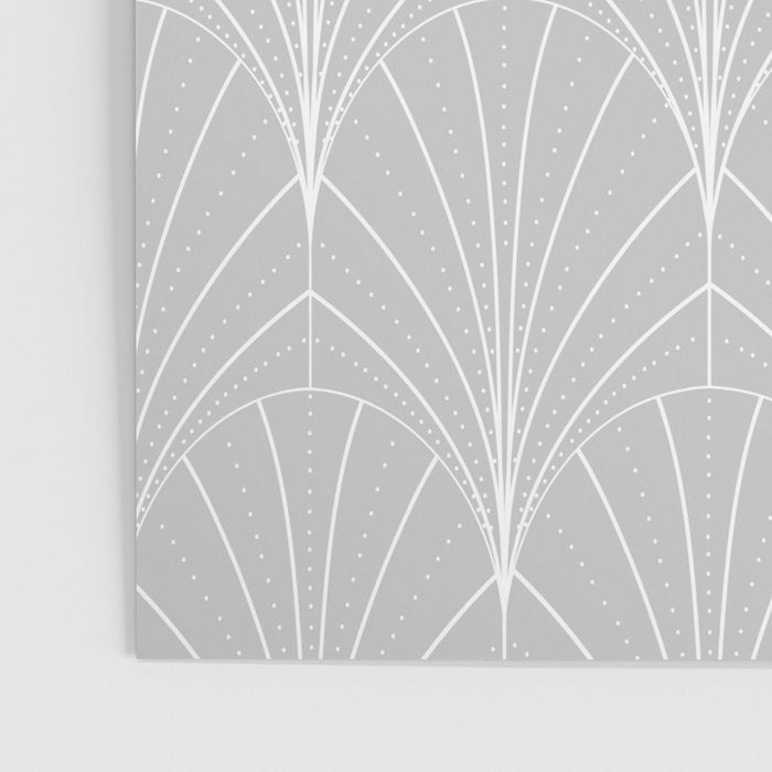 Art Deco Waterfalls // Grey & White Poster Gallery Image 3