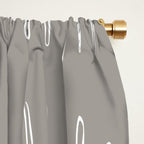 Raindrops, Gray, Minimalism, Abstract Art Window Curtain Gallery Image 2