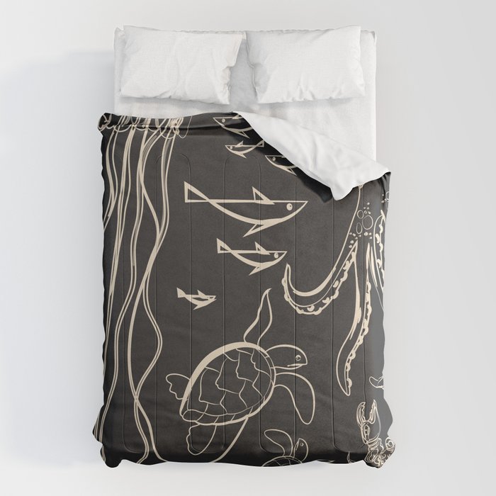 Minimal Sea Life 1 Comforter Gallery Image 6