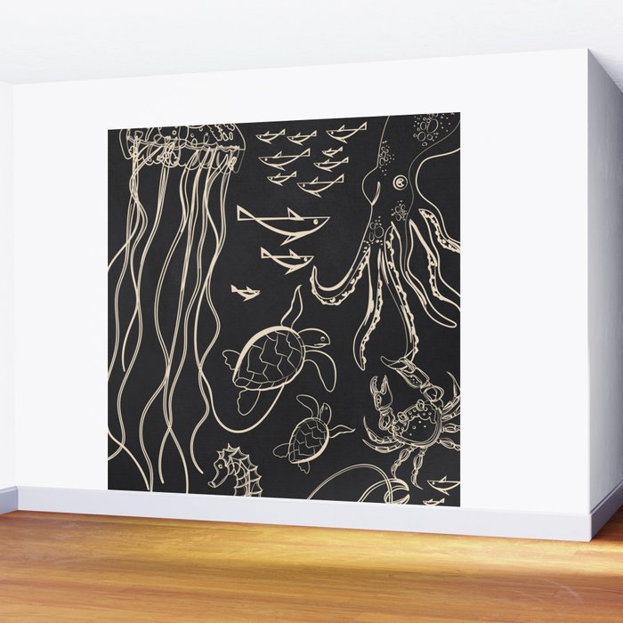 Minimal Sea Life 1 Wall Mural Gallery Image 2
