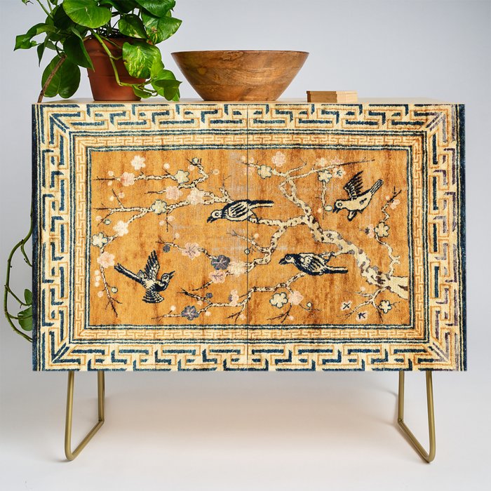 Suiyuan Province Chinese Pictorial Rug Print Credenza Gallery Image 1