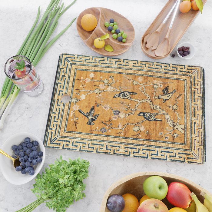 Suiyuan Province Chinese Pictorial Rug Print Cutting Board Gallery Image 2