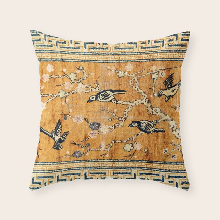 Suiyuan Province Chinese Pictorial Rug Print Throw Pillow Gallery Image 6