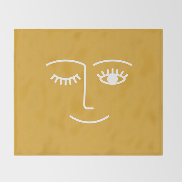 Wink (Mustard Yellow) Throw Blanket Gallery Image 2