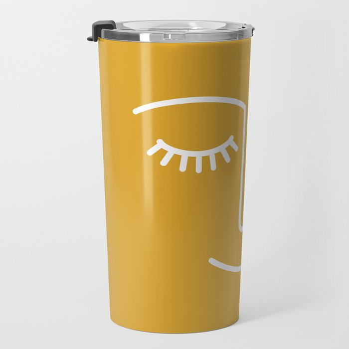 Wink (Mustard Yellow) Travel Mug Gallery Image 3