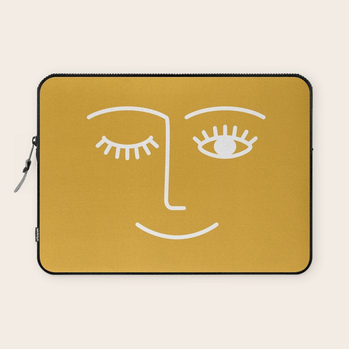 Wink (Mustard Yellow) Laptop Sleeve Gallery Image 1