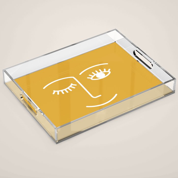 Wink (Mustard Yellow) Acrylic Tray Gallery Image 1