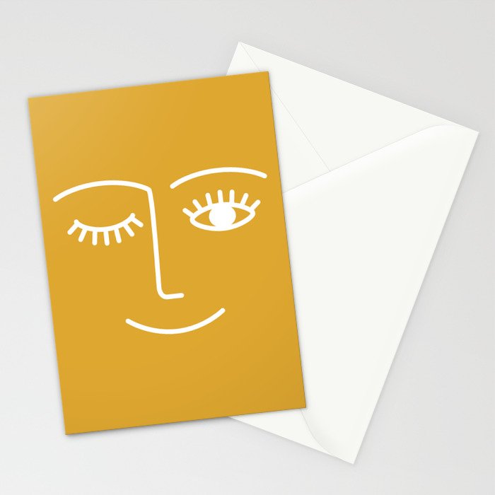 Wink (Mustard Yellow) Stationery Card Gallery Image 2