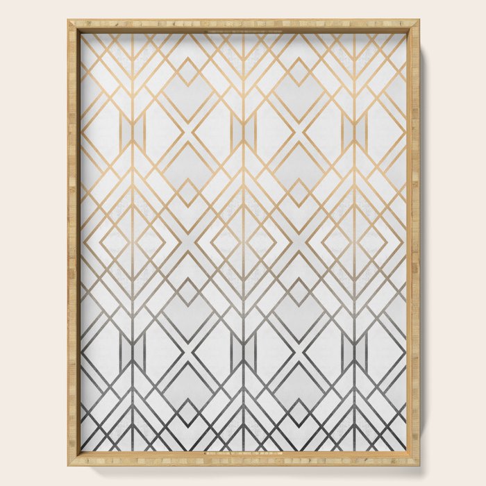 Gold And Grey Geo Serving Tray Gallery Image 1