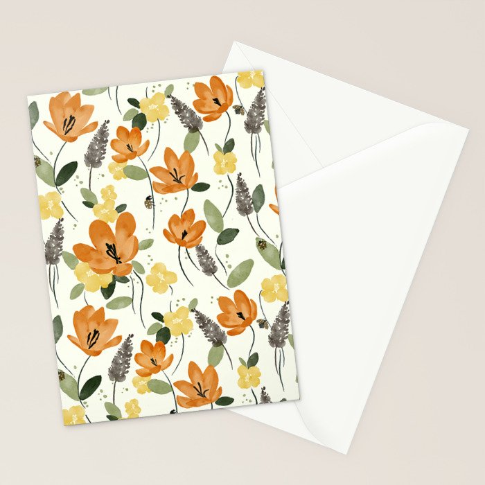 Evening Glow Meadow Stationery Card Gallery Image 2