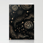 Magical Starry Night Sky Golden Cosmic Swirl II Stationery Card Gallery Image 2