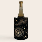 Magical Starry Night Sky Golden Cosmic Swirl II Wine Chiller Gallery Image 3