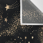 Magical Starry Night Sky Golden Cosmic Swirl II Wall Tapestry Gallery Image 3