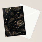 Magical Starry Night Sky Golden Cosmic Swirl II Stationery Card Gallery Image 2