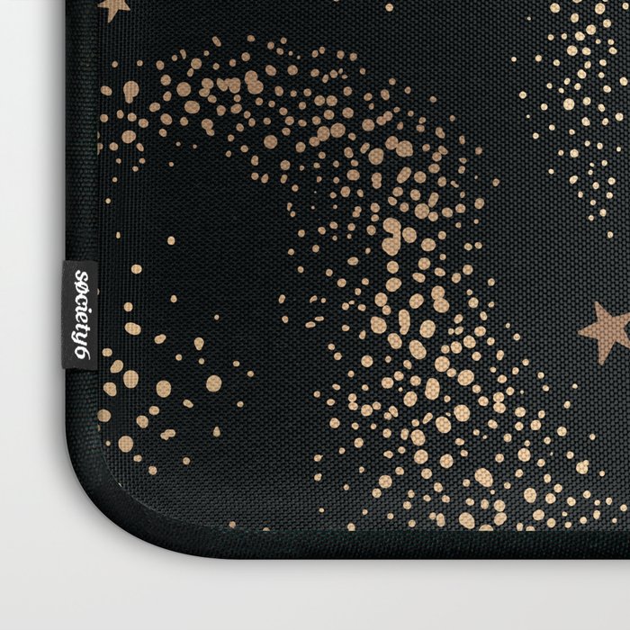 Magical Starry Night Sky Golden Cosmic Swirl II Laptop Sleeve Gallery Image 3