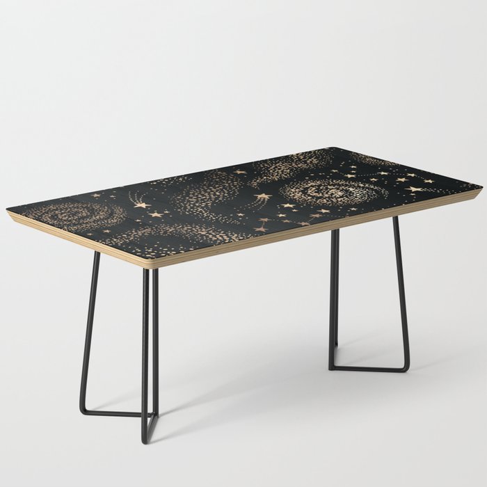 Magical Starry Night Sky Golden Cosmic Swirl II Coffee Table Gallery Image 1