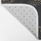 Magical Starry Night Sky Golden Cosmic Swirl II Bath Mat Gallery Image 2
