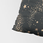 Magical Starry Night Sky Golden Cosmic Swirl II Pillow Sham Gallery Image 4