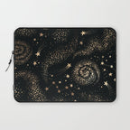 Magical Starry Night Sky Golden Cosmic Swirl II Laptop Sleeve Gallery Image 1