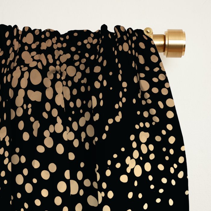 Magical Starry Night Sky Golden Cosmic Swirl II Window Curtain Gallery Image 2