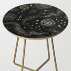 Magical Starry Night Sky Golden Cosmic Swirl II Side Table Gallery Image 2