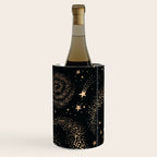 Magical Starry Night Sky Golden Cosmic Swirl II Wine Chiller Gallery Image 2