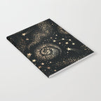 Magical Starry Night Sky Golden Cosmic Swirl II Notebook Gallery Image 2