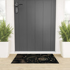 Magical Starry Night Sky Golden Cosmic Swirl II Welcome Mat Gallery Image 3