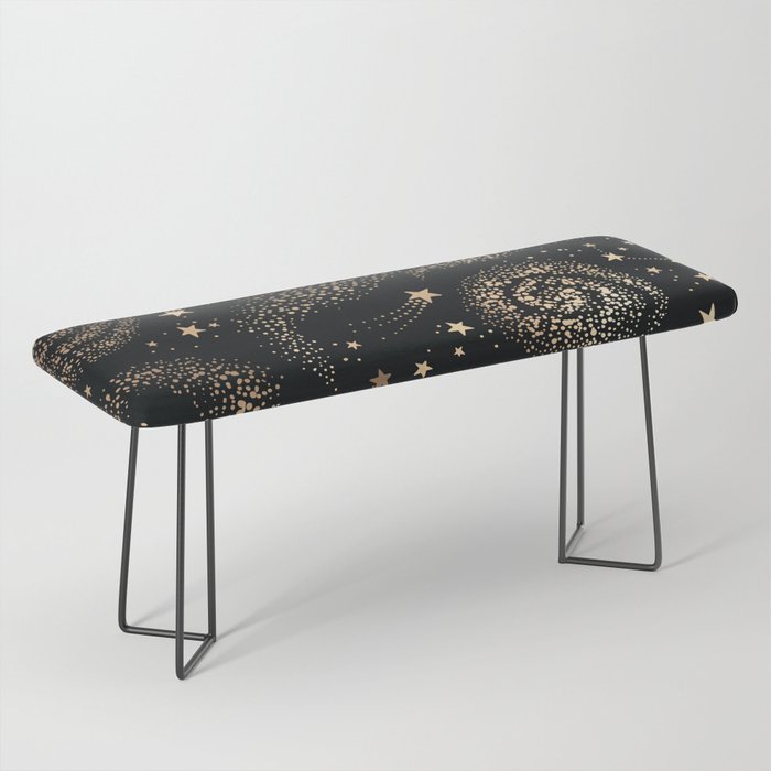 Magical Starry Night Sky Golden Cosmic Swirl II Bench Gallery Image 1