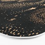 Magical Starry Night Sky Golden Cosmic Swirl II Bath Mat Gallery Image 3