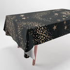 Magical Starry Night Sky Golden Cosmic Swirl II Tablecloth Gallery Image 1